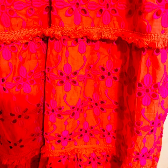 J Crew perfect condition pink and orange button front dress - Picture 4 of 4